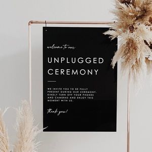 Unplugged wedding acrylic sign